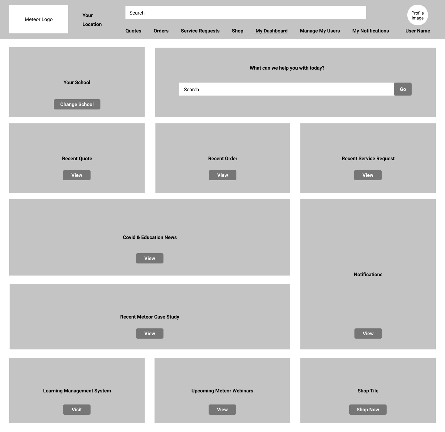 Insights by Meteor Education Dashboard Logged Out Lo-Fi Mockup