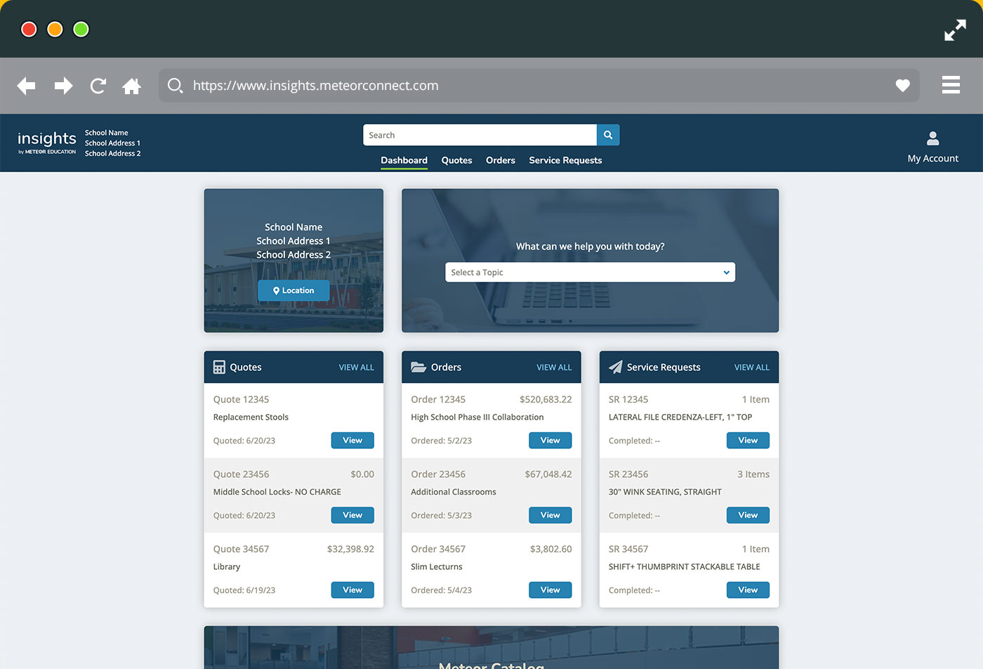 Insights By Meteor Education Website on Browser